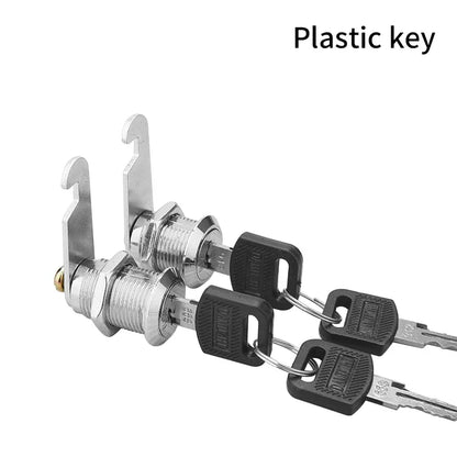 Structure of cabinet cam lock, two-sided keyed alike, cylinder 16MM-30MM, designed for secure mailbox, file drawer, or compartment locking