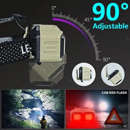 Hands-free LED head torch for camping and outdoor use