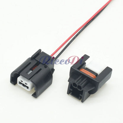 Wire harness attached to car air conditioner solenoid connector for secure electrical connections