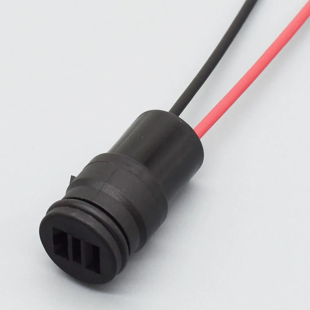 angled view of 6.3mm 2 pin round waterproof automotive connector plug socket for stable electrical connections