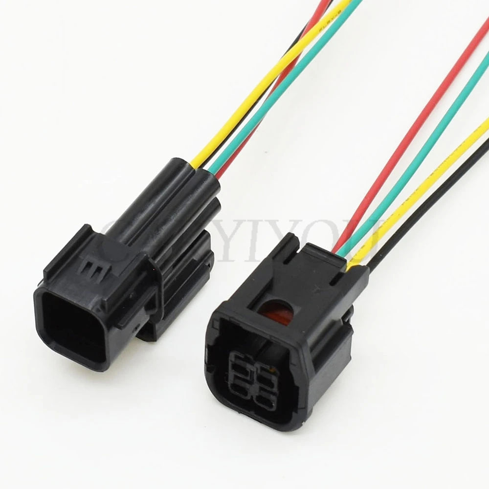 Installed view of 4P Car Headlight LED Tail Light Socket AC Assembly Wiring Harness Connector 6181-3783 6189-7409