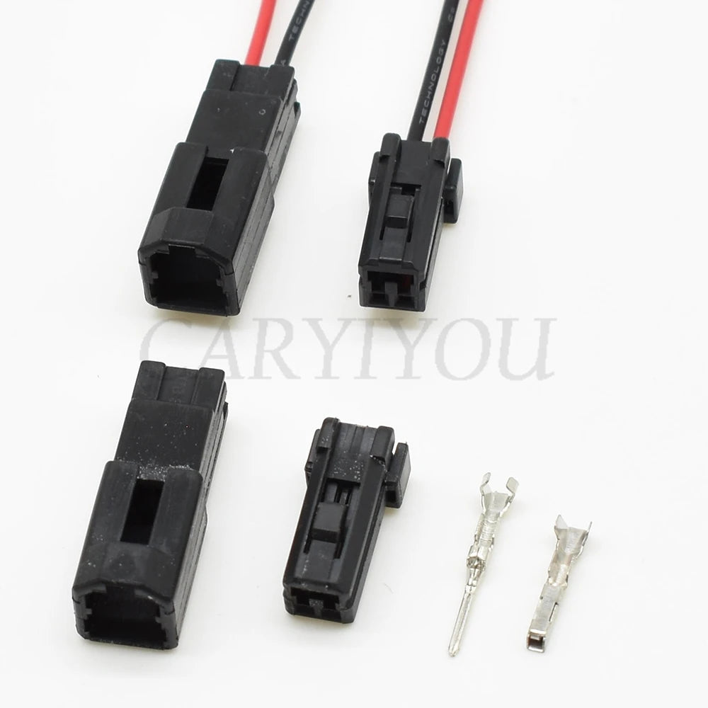 2 pin car speaker tweeter wiring connector with male and female terminals for secure audio harness connection