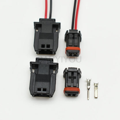 durable 2 way automotive wiring connector with plastic housing, suitable for rearview mirror terminal connections