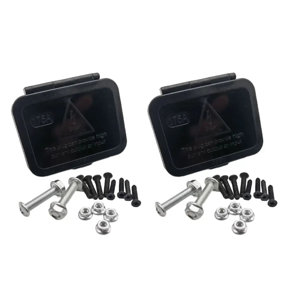 Flush mount bracket structure for 175A Anderson plug connector, easy base installation for caravan wiring
