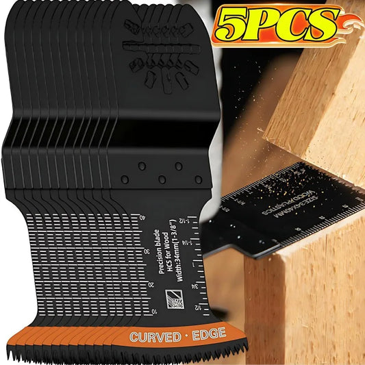 Carbide oscillating V-shaped saw blades for quick release, suitable for metal, wood, nails, plaster, drywall, and PVC