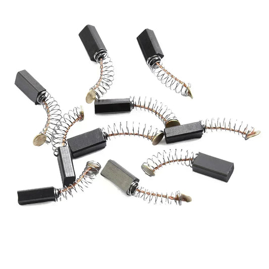Close-up of carbon brushes 13×6×4mm for electric motors, durable high-quality power tool accessory