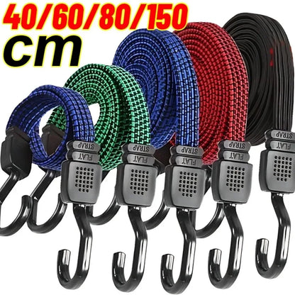 Elastic rope cargo tie-down strap for motorcycle