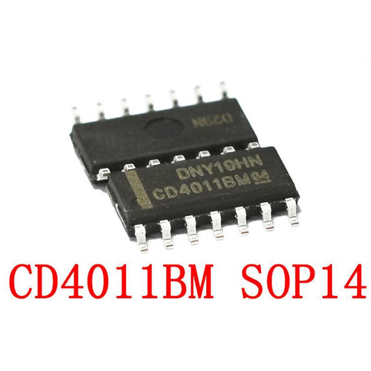 CD4011BM SOP14 quad 2-input NAND gate logic IC, compatible with CD4011 series, suitable for electronics circuits and DIY SMD projects