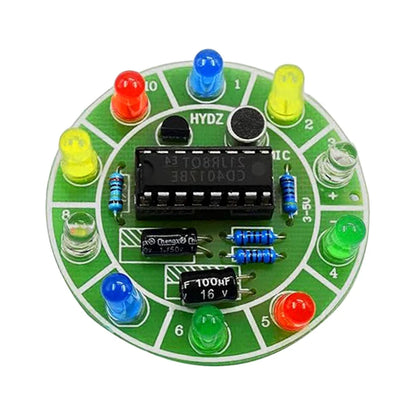 CD4017 voice-control LED rotating light DIY soldering kit for students and fun electronics projects
