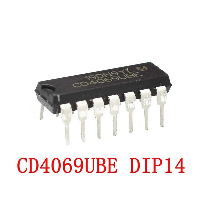 CD4069UBE DIP-14 logic IC, high-performance CD4069U/CD4069BE, ideal for electronics circuits and DIY projects