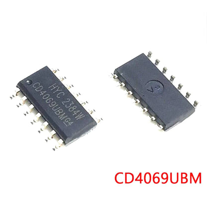 CD4069UBM hex inverter IC in SOP-14 package, CD4069BM high-performance SMD logic chip for digital electronics and DIY projects