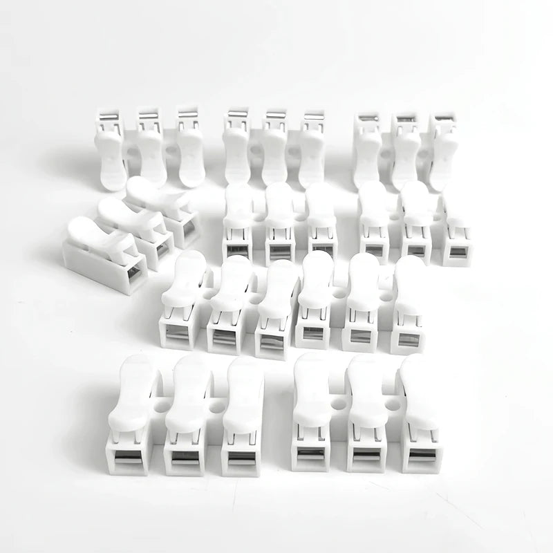 Series of CH2 CH3 quick push wire connectors 2Pin and 3Pin, spring loaded terminal block, flame retardant electrical connectors