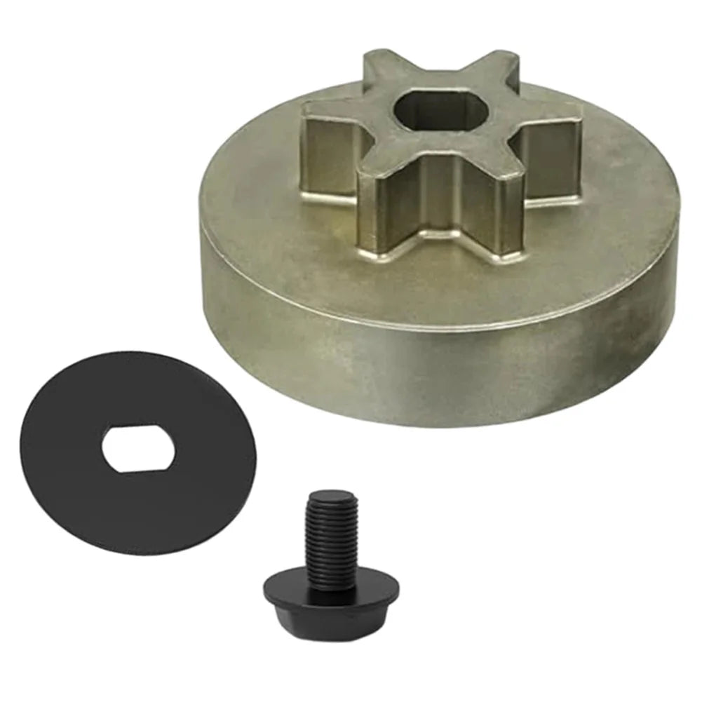 Series of replacement chainsaw drive sprockets and parts, compatible with DCCS620B, DCCS620P1 and similar models, includes bolts and washers