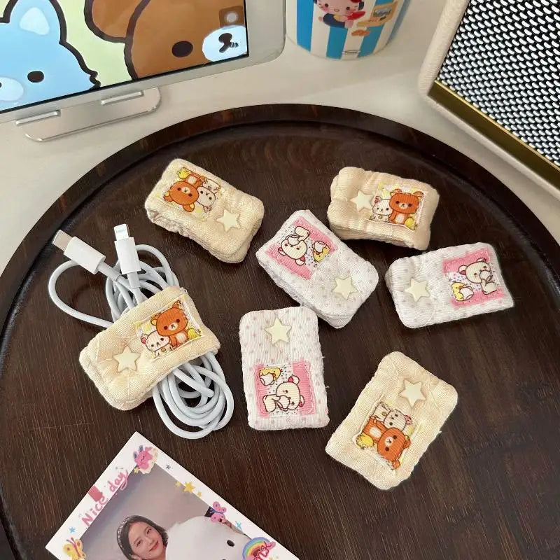 Portable charging cable clip for cable storage and organization