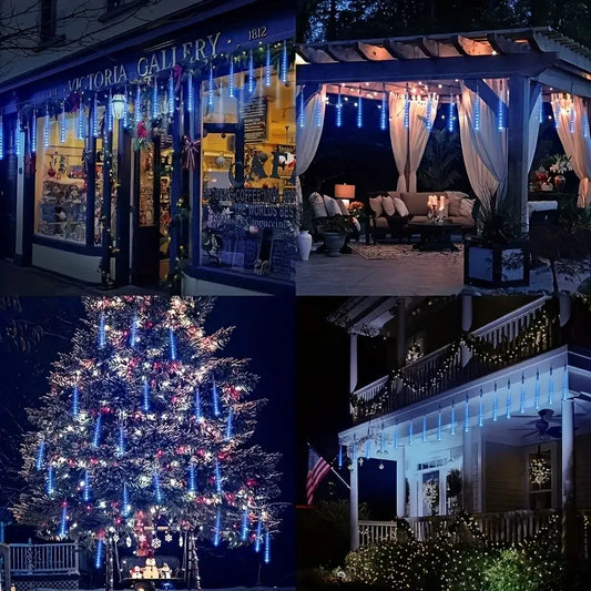 LED meteor shower lights for garden, street, and party lighting decoration
