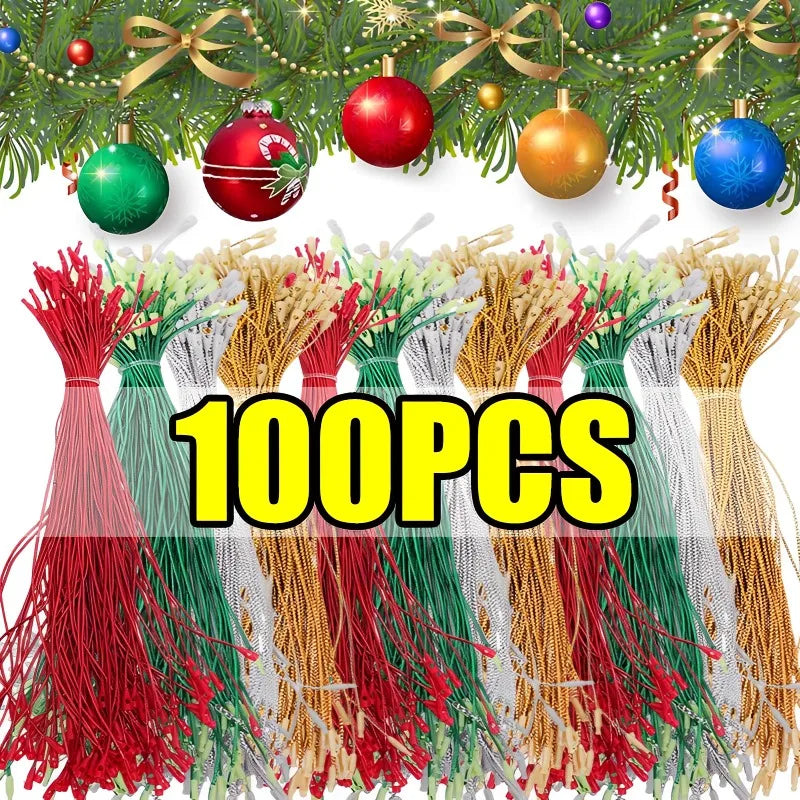 Christmas tree ornament hanger string with snap lock
