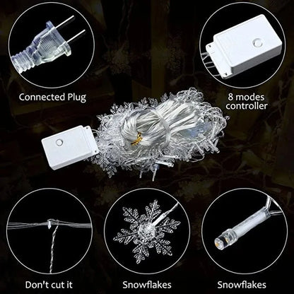 3.2M Xmas snowflakes LED string lights for wedding and party decoration