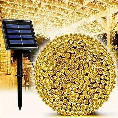 Christmas decoration LED solar powered fairy lights, outdoor for garden, wedding, and holiday party, available in 32m, 22m, 12m, 7m