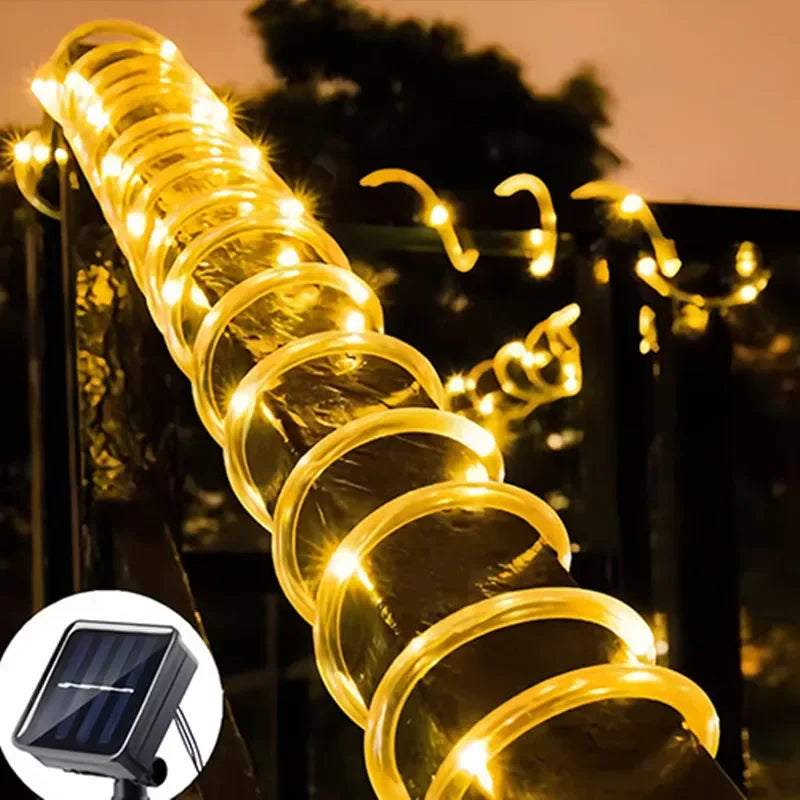 2026 Christmas decoration solar LED outdoor light string for garden, terrace, wedding party, tree rope and fairy tube lighting