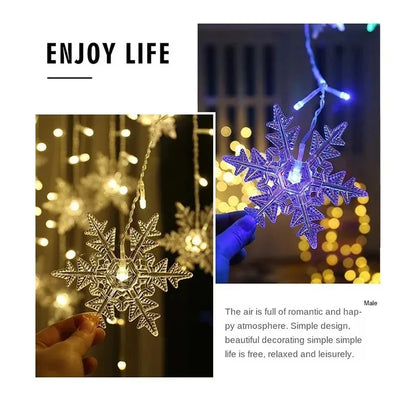 Christmas LED snowflake curtain lights for wedding and party decoration