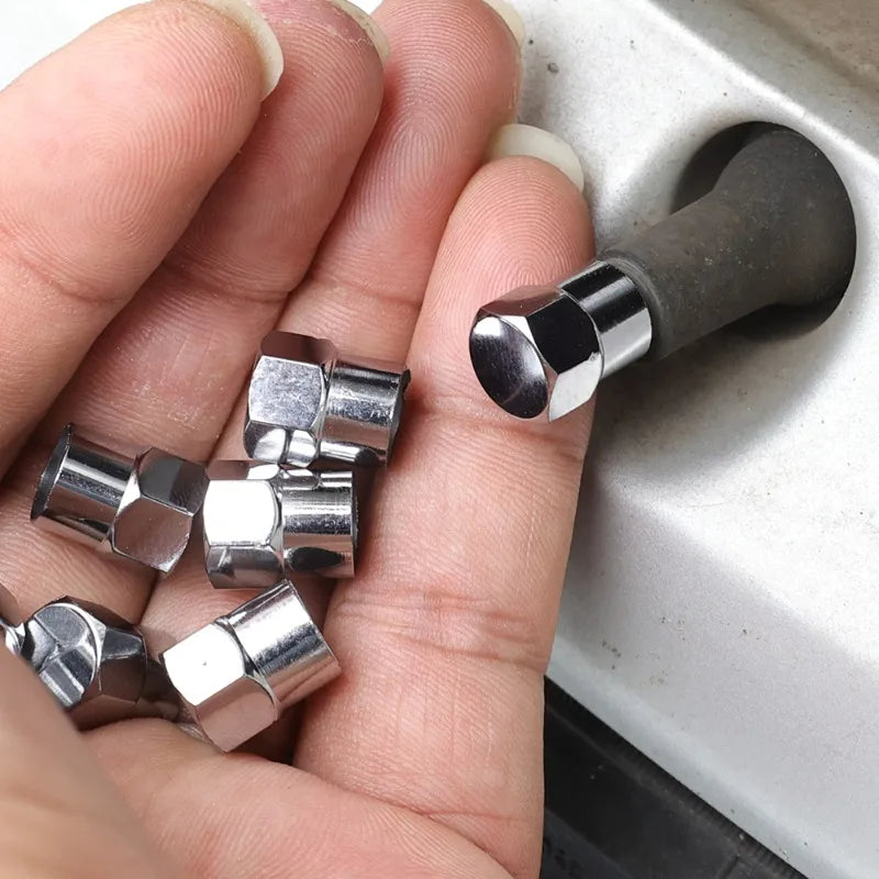 Chrome plated tyre valve stem dust cap