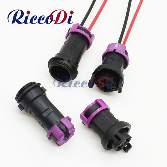 2 pin male and female circular waterproof connector plug for car fog lamps with secure installation