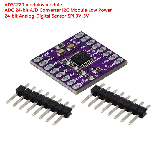 CJMCU-1220 ADS1220 24-bit ADC module with I2C and SPI interface, low-power analog-to-digital converter for 3V-5V electronic and sensor projects