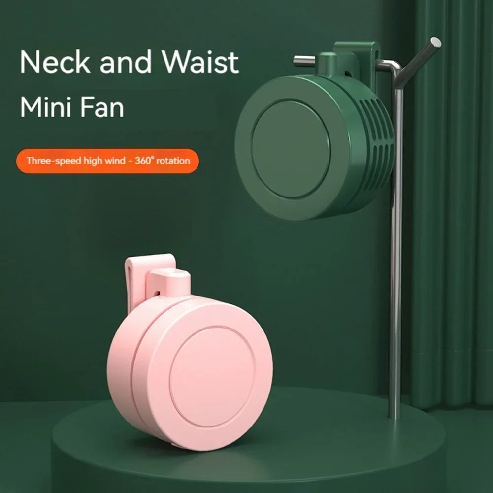 Clip-on mini waist fan with 3 speed settings