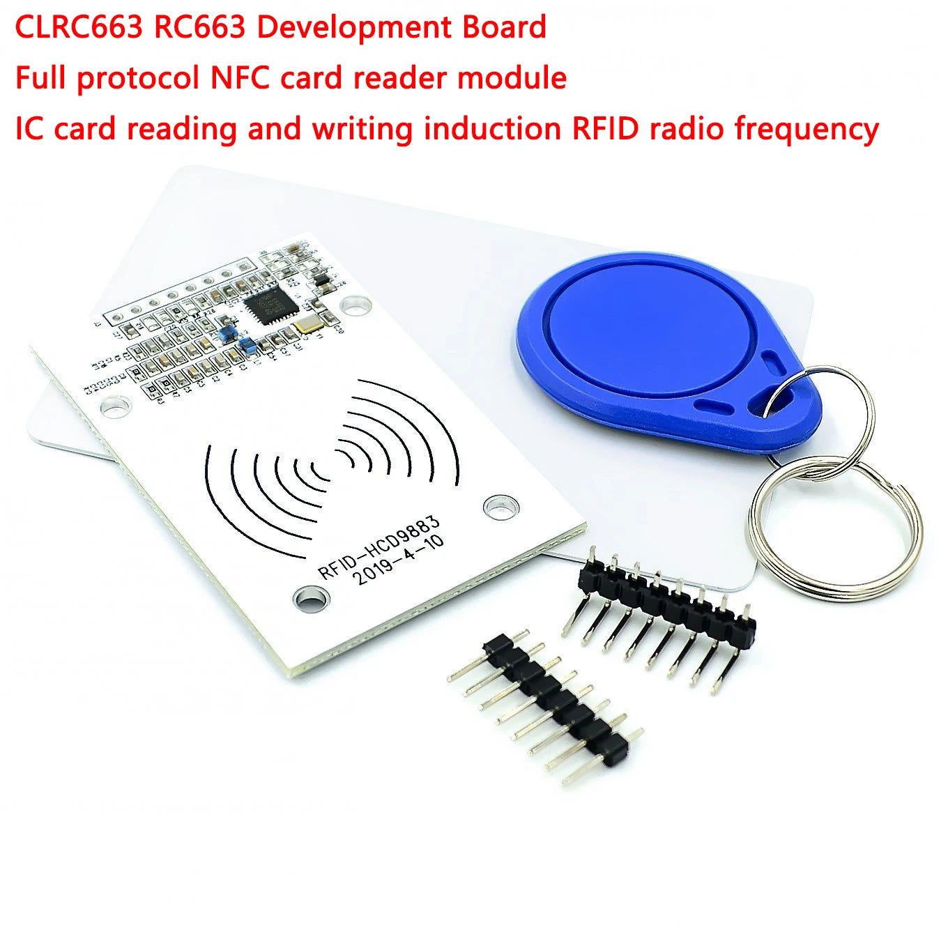 CLRC663 RC663 NFC RFID development board module, full protocol card reader/writer for electronics projects and RFID applications