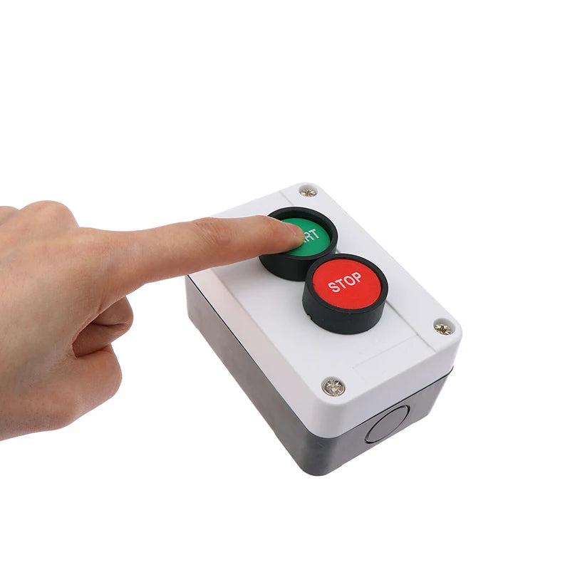 CNC industrial control emergency stop button box back wiring view