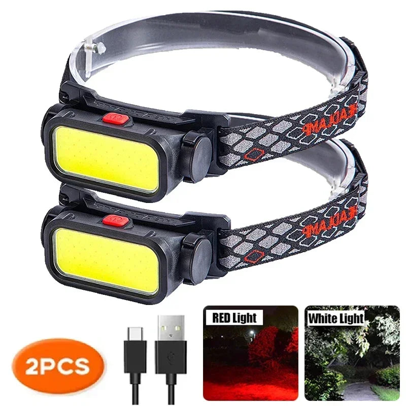 Portable COB LED headlamp with 4 modes