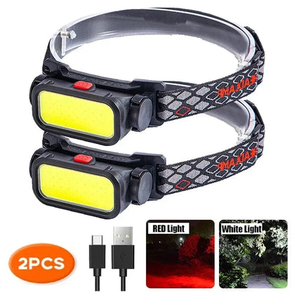 Portable COB LED headlamp with 4 modes