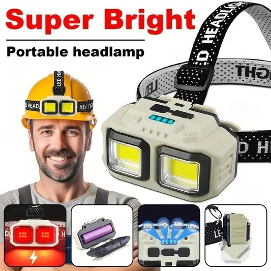 COB induction LED headlamp rechargeable head torch
