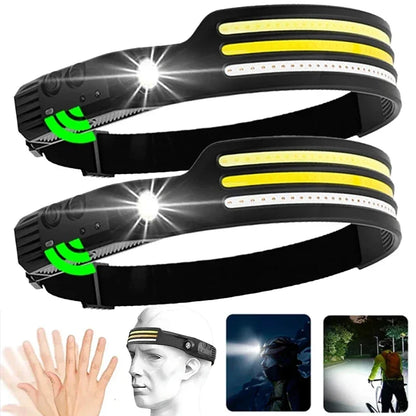 COB LED USB rechargeable headlamp with 5 modes