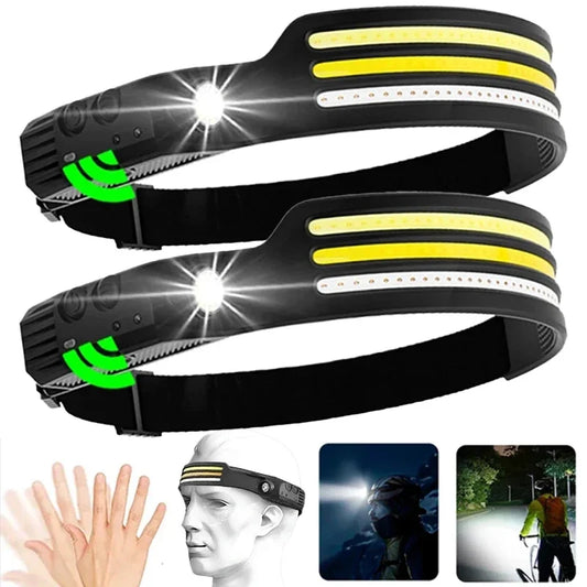 COB LED USB rechargeable headlamp with 5 modes