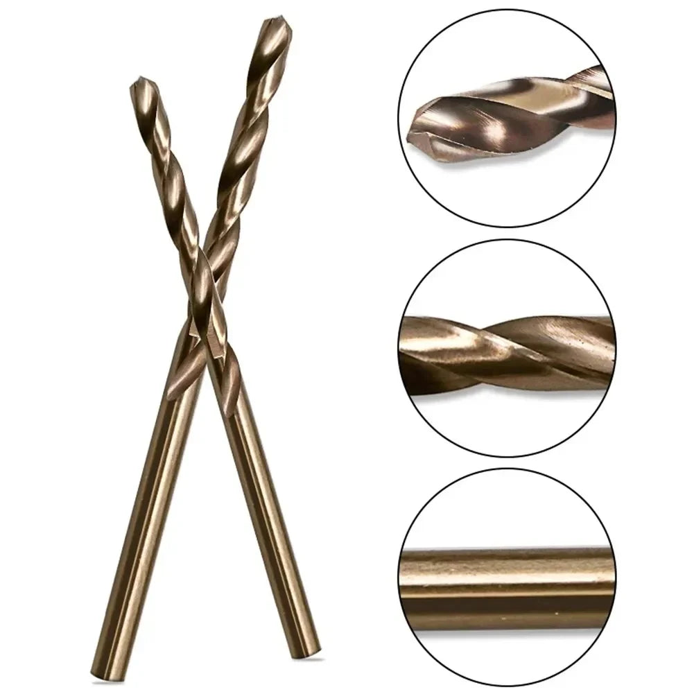 High-quality HSS M35 cobalt drill bit set for stainless steel, power tools, and industrial drilling