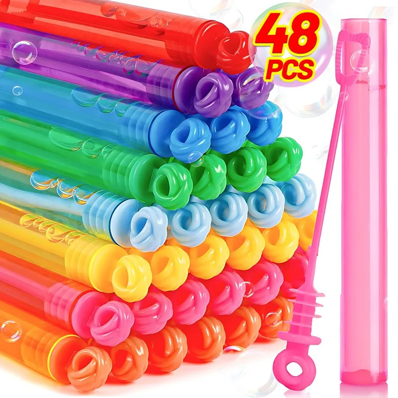Colorful bubble soap bottle wand liquid tube for kids birthday party favors