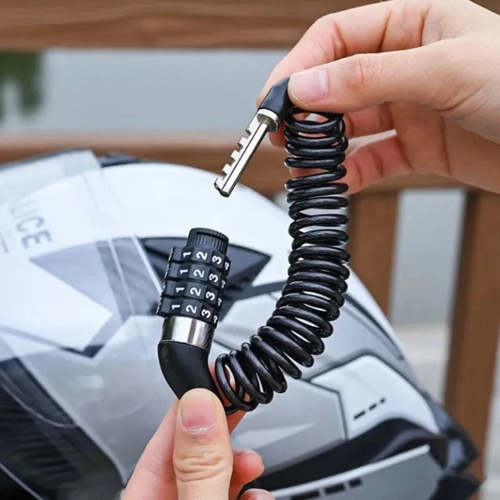 4 digit password combination helmet lock cable for motorbike and scooter security