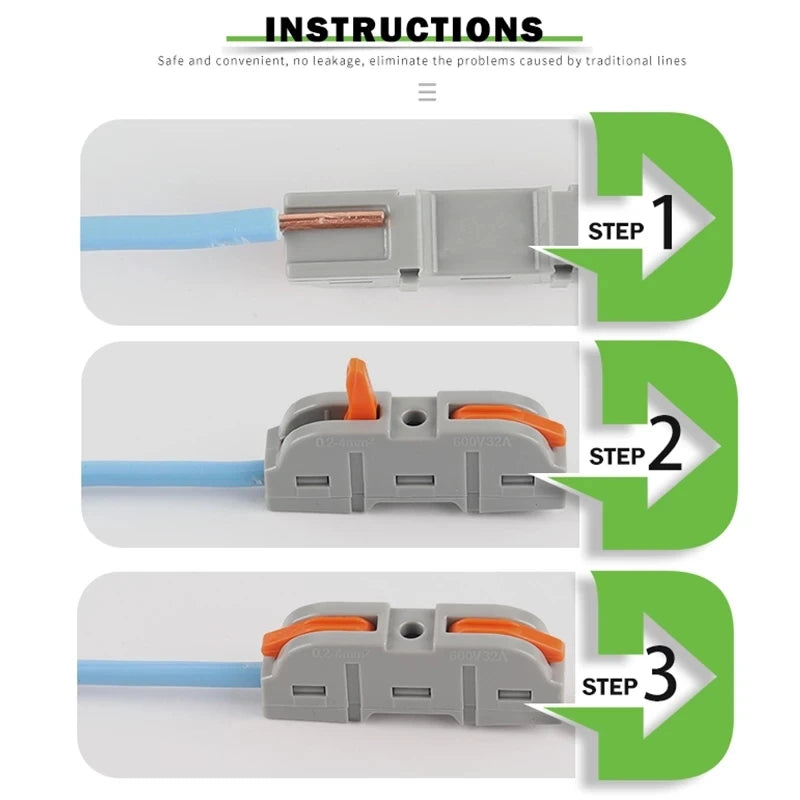 Compact electrical wire connector terminal close up detail
