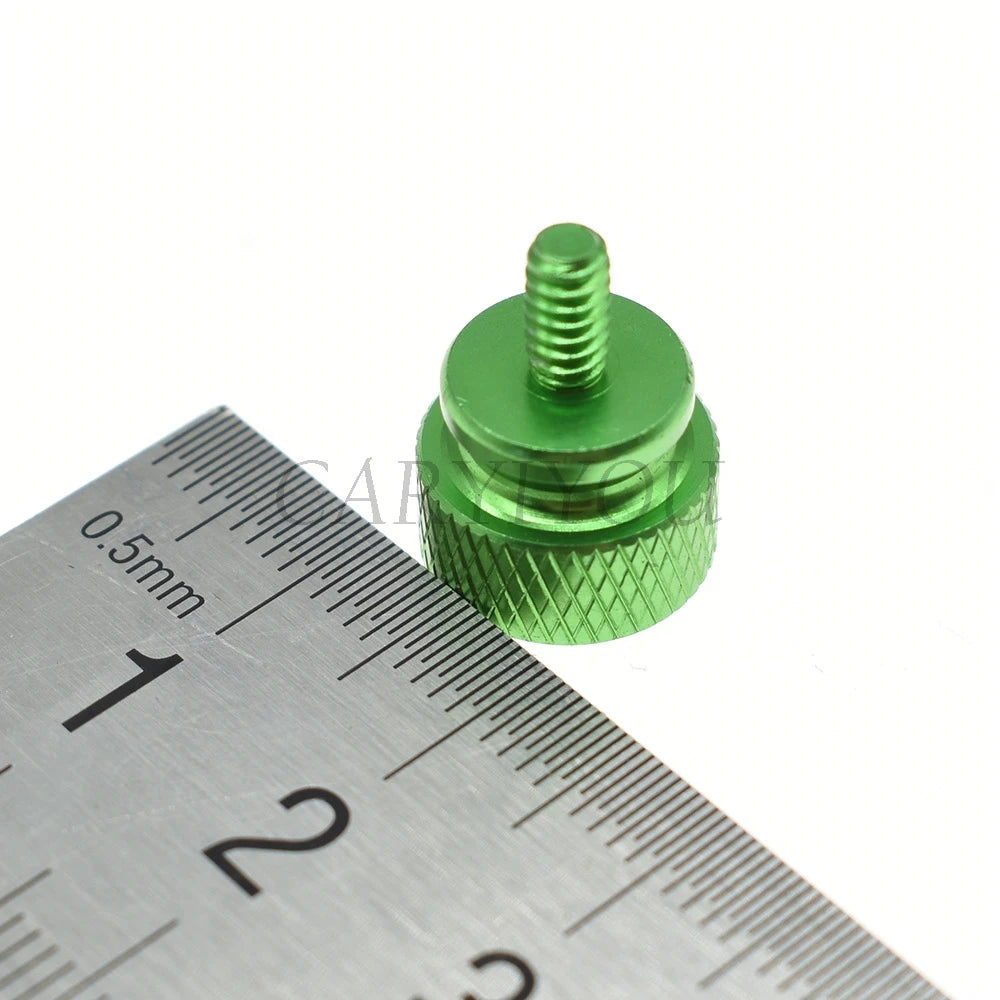 Computer case side panel hard disk hand screw with knurled thumb design, 6#-32×6.5 aluminum alloy
