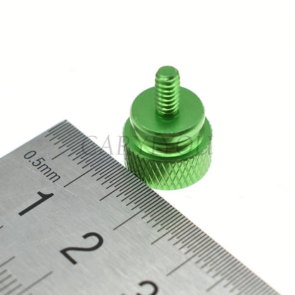 Computer case side panel hard disk hand screw with knurled thumb design, 6#-32×6.5 aluminum alloy