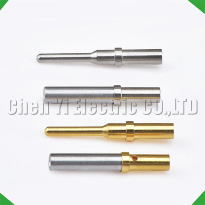 Crimp pins installed in automotive wire harness connector