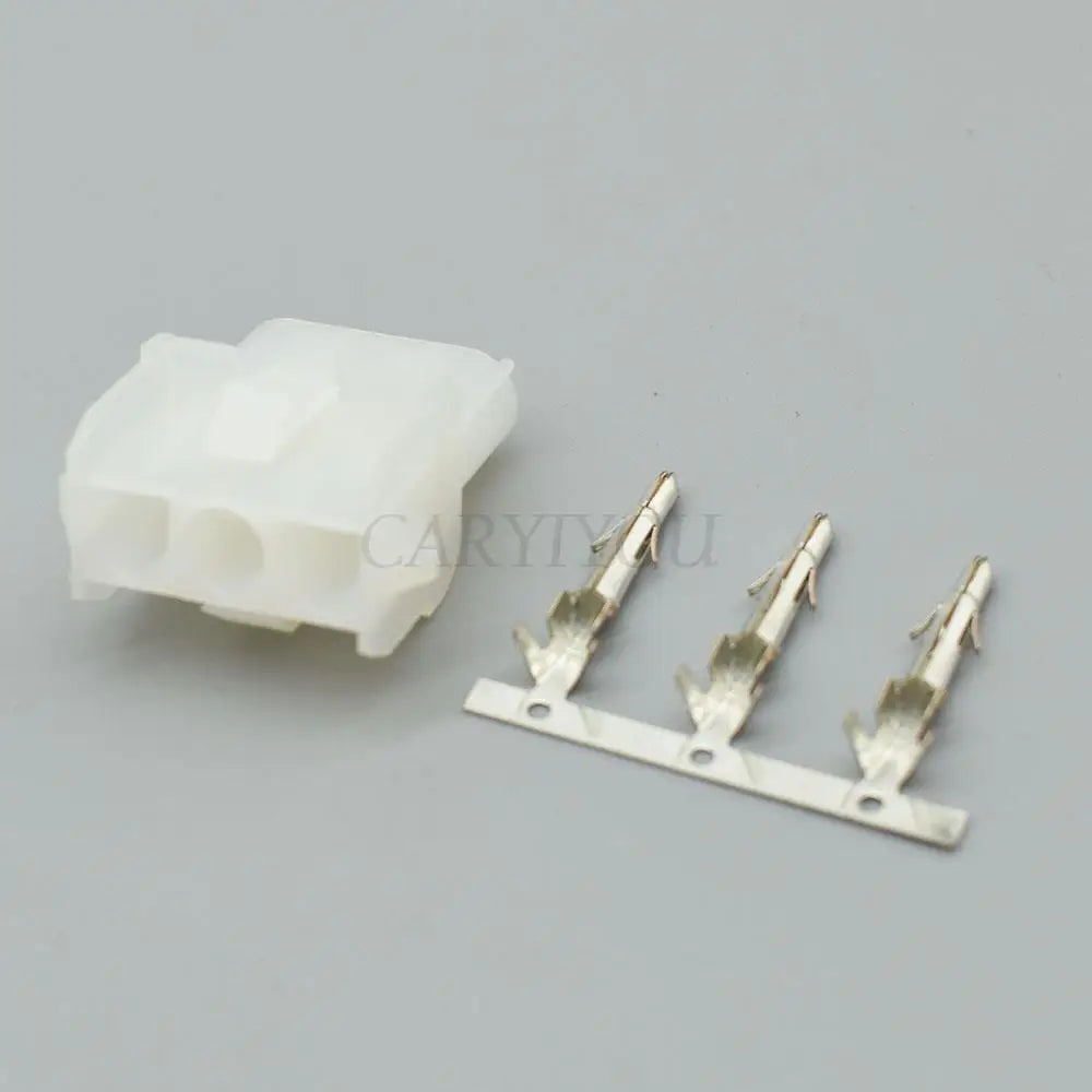 63080 3-Pin male female connector kit installed on plug-in board for electronic projects and automotive use