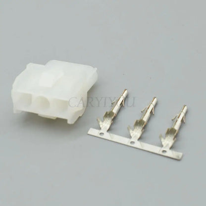 63080 3-Pin male female connector kit installed on plug-in board for electronic projects and automotive use