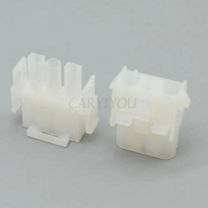 Close-up of 3-Pin male and female terminals in 63080 connector kit for precise electronic connections
