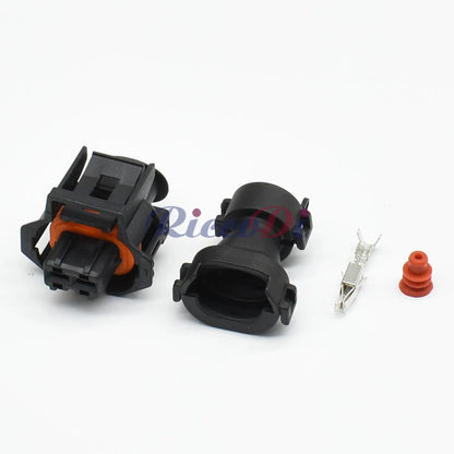 Detailed view of terminal structure for automotive wire harness connector ensuring stable electrical contact