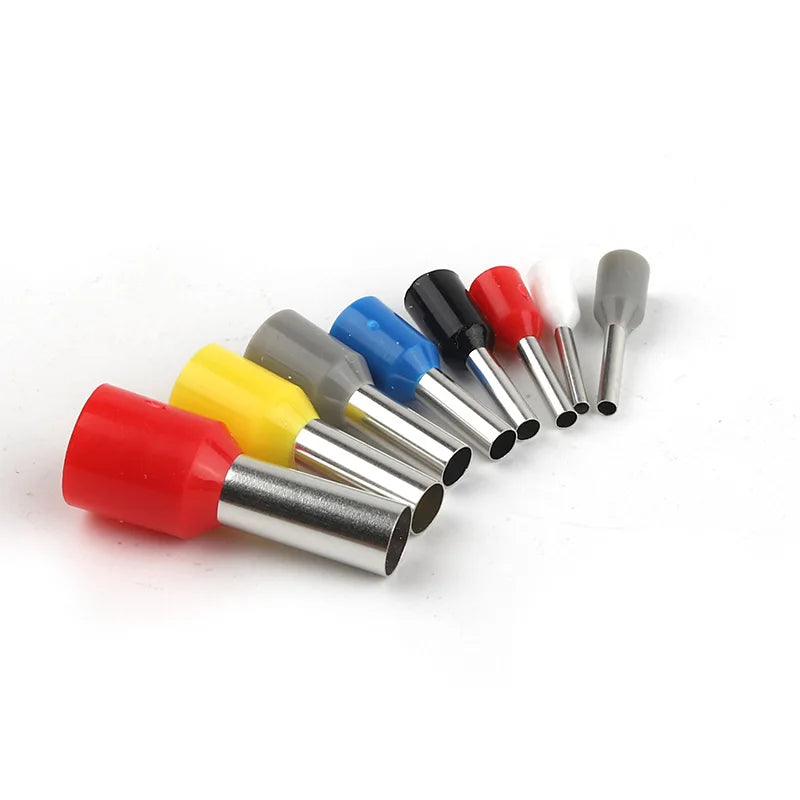 Cord end bootlace ferrules included in VE tube terminal kit for wire and cable