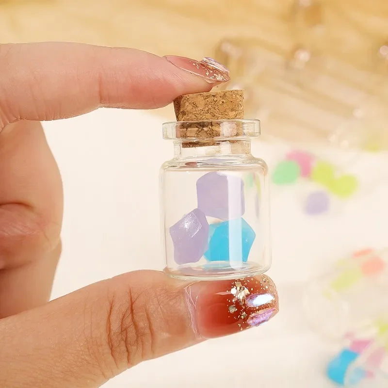 DIY message glass vials with cork stoppers