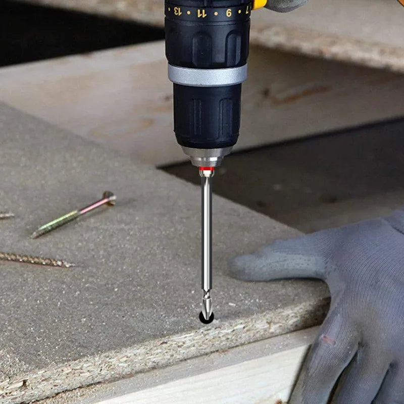 Cross head magnetic screwdriver drill bits