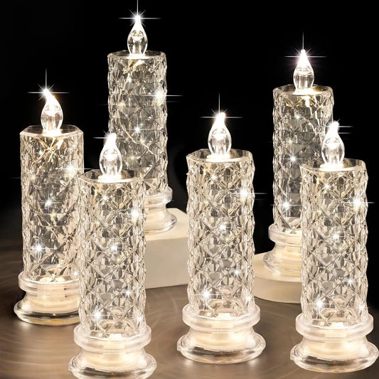 Crystal LED flameless candle light night lamp